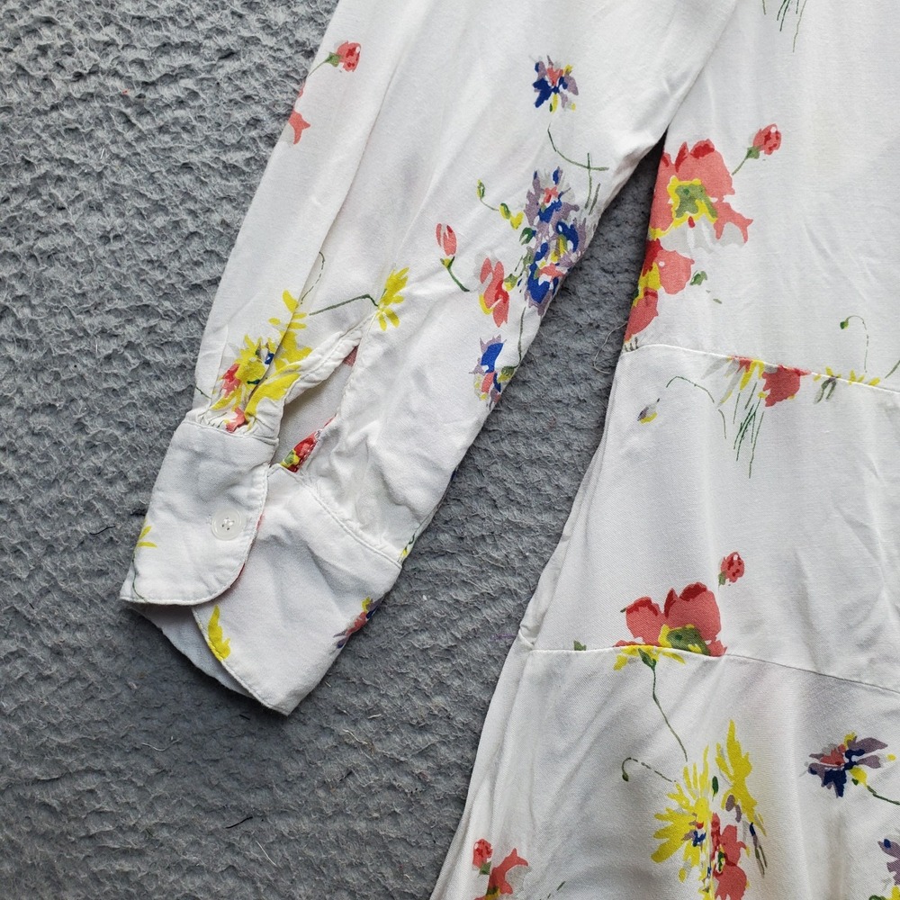Chelsea & Theodore Tunic Top Womens S Multi Floral‎ Rayon Collared Button Front - Picture 8 of 10